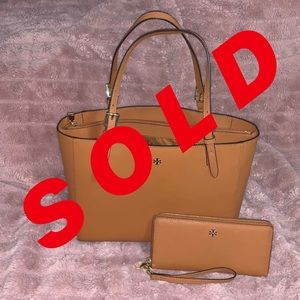 ✨Tory Burch Em. Leather Tote/wallet✨